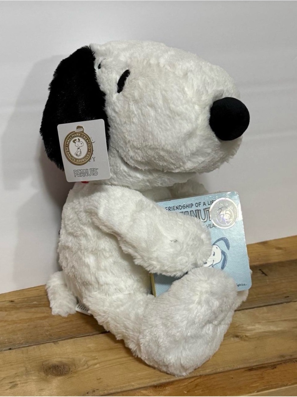 Hallmark Peanuts Floppy Snoopy Plush and Coaster Book Gift Set